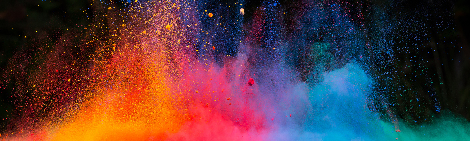 coloured powder explodes