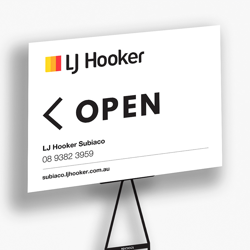 deal for a home open sign.