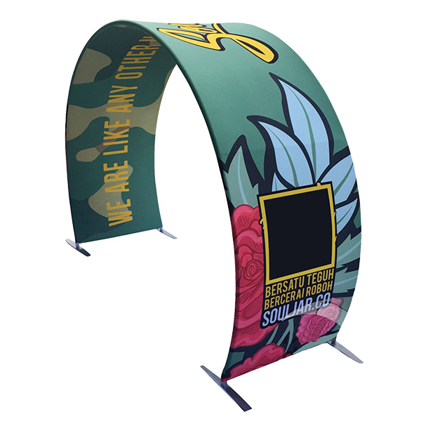 a fabric archway can make a novel entry