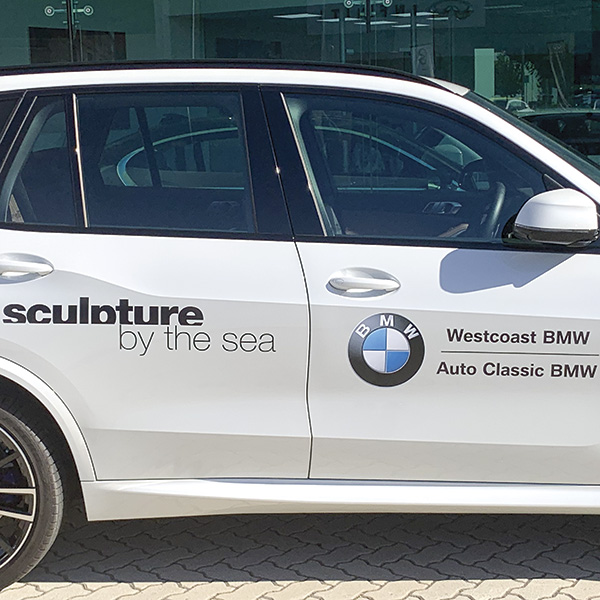 Vehicle decals for Westcoast BMW for Sculpture by the Sea event.