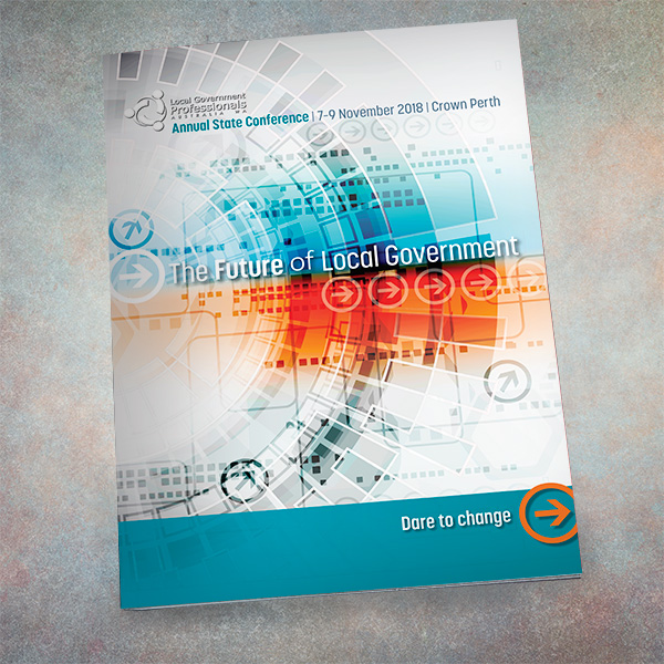 Short run, digital conference brochure for Local Government client